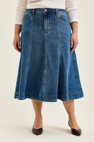 Judy Blue High Waist Lasso Stone Denim Skirt 2844