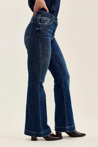 Judy Blue High Waist Trouser Flare Denim Jeans 82637 - Petite