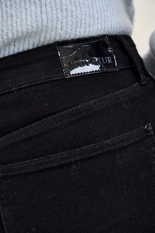 Judy Blue High Waist Tummy Control Black Daisy Bootcut Denim Jeans 881242