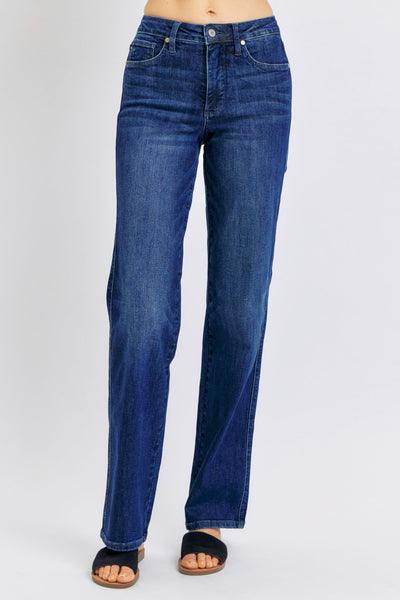 Judy Blue Mid Rise "Tummy Control" Classic Straight Denim 88861-Jeans-Sunshine and Wine Boutique