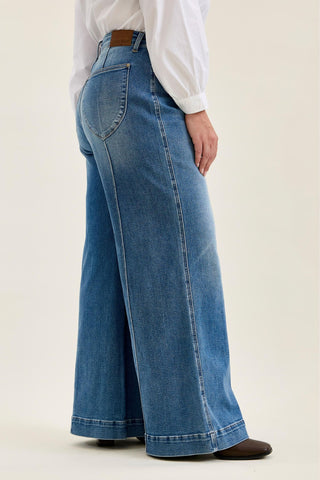Judy Blue High Waist Liza Palazzo Shield Pocket Denim Jeans 881160 - 3 Inseam Options