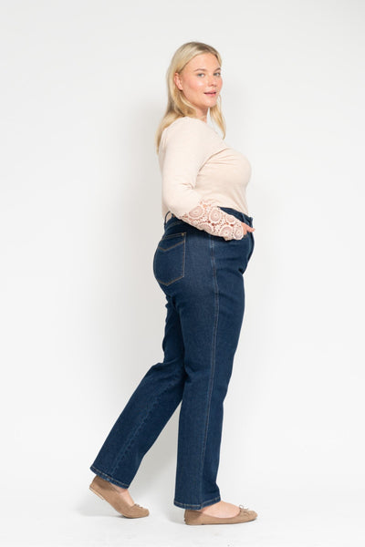 Judy Blue High Waist "Tummy Control" Classic Straight Denim 88575-Jeans-Sunshine and Wine Boutique