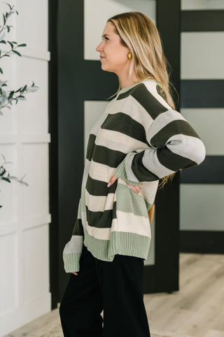 Haptics Fall Into Us Color Block Knit Pullover