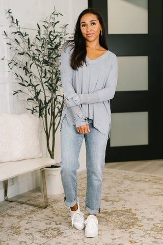 In Loom Feel That Something Contrast Sleeve Top