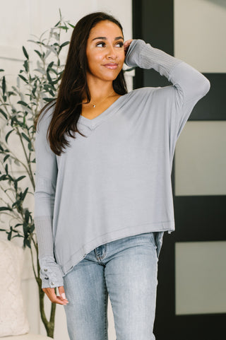 In Loom Feel That Something Contrast Sleeve Top