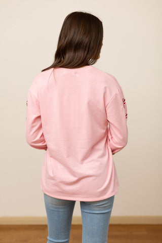 Southern Grace Feelin Festive Pink Top
