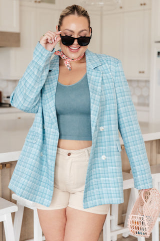 Haptics Fetch My Briefcase Plaid Blazer