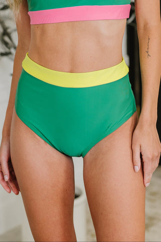 One Eleven North Fiji Color Block Swim Bottoms