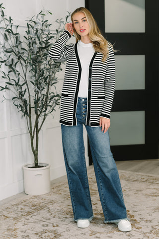 One Eleven North Finagle Your Way Striped Cardigan