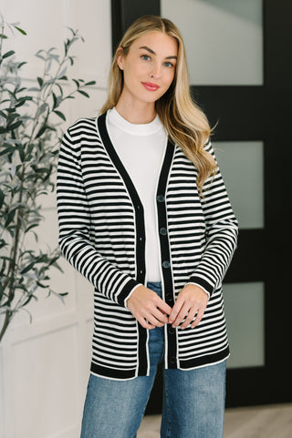 One Eleven North Finagle Your Way Striped Cardigan