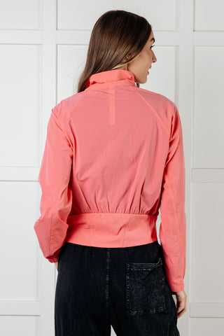 Rae Mode Fit Happens Nylon Tennis Jacket in Coral Rose