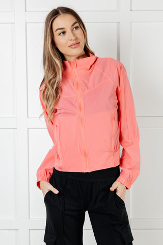 Rae Mode Fit Happens Nylon Tennis Jacket in Coral Rose