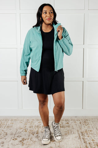 Rae Mode Fit Happens Nylon Tennis Jacket in Tidal Wave