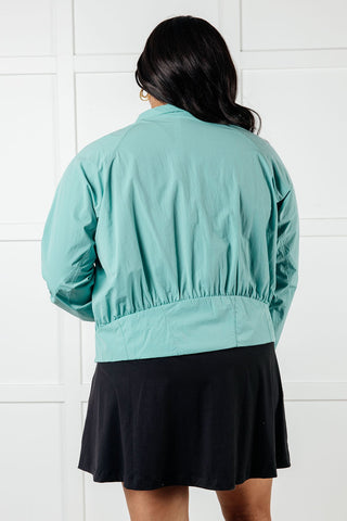 Rae Mode Fit Happens Nylon Tennis Jacket in Tidal Wave