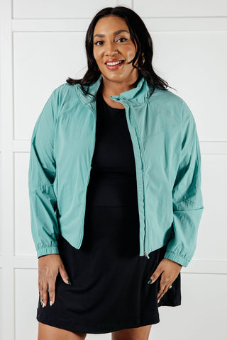 Rae Mode Fit Happens Nylon Tennis Jacket in Tidal Wave