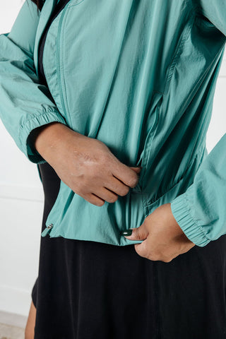 Rae Mode Fit Happens Nylon Tennis Jacket in Tidal Wave