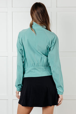 Rae Mode Fit Happens Nylon Tennis Jacket in Tidal Wave