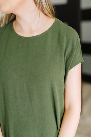 HYFVE Flatter Me Later Relaxed Dress in Moss