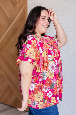 Shopin La Flit About Floral Top in Pink