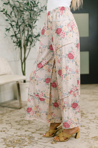 Haptics Follow the Flow Wide Leg Floral Bottoms