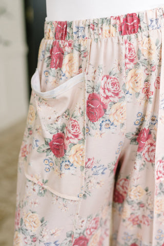 Haptics Follow the Flow Wide Leg Floral Bottoms
