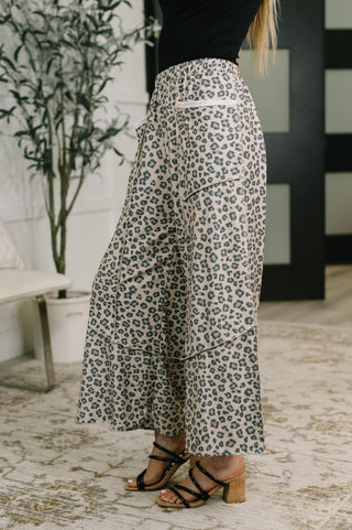 Follow the Flow Wide Leg Leopard Print Bottoms