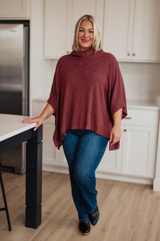 White Birch Forgive Me Cowl Neck Poncho