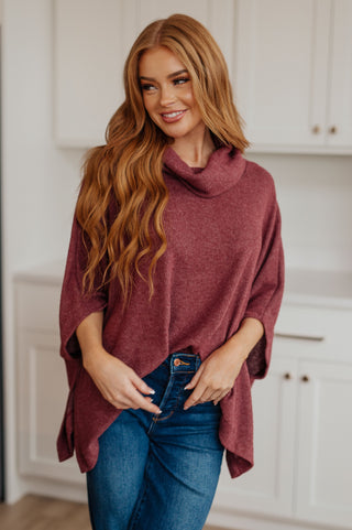 White Birch Forgive Me Cowl Neck Poncho