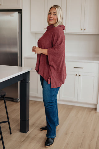 White Birch Forgive Me Cowl Neck Poncho