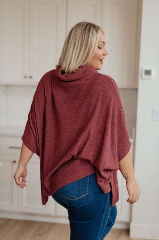 White Birch Forgive Me Cowl Neck Poncho