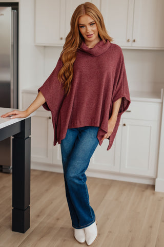 White Birch Forgive Me Cowl Neck Poncho
