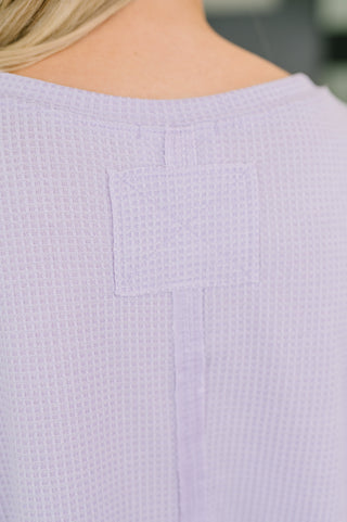 Dear Scarlett Foundation First Waffle Knit Relaxed Tee in Lilac