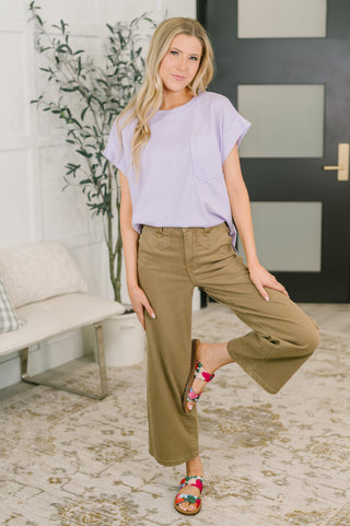 Dear Scarlett Foundation First Waffle Knit Relaxed Tee in Lilac