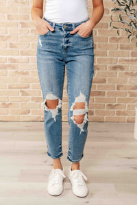 Judy Blue High Waist Distressed Boyfriend Jeans 88196 - Exclusive-Jeans-Sunshine and Wine Boutique