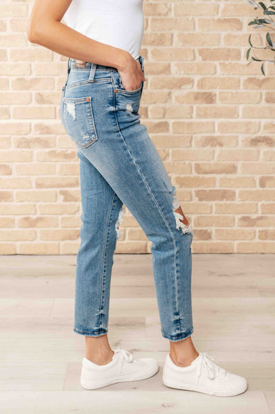 Judy Blue High Waist Distressed Boyfriend Jeans 88196 - Exclusive-Jeans-Sunshine and Wine Boutique