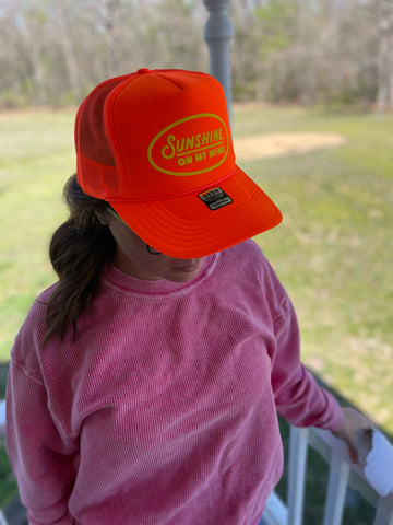 Southern Bliss Otto Trucker Hat, "Sunshine on my mind"-Hats-Sunshine and Wine Boutique