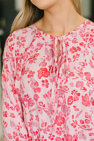 One Eleven North Garden Kiss V-Neck Puff Sleeve Blouse