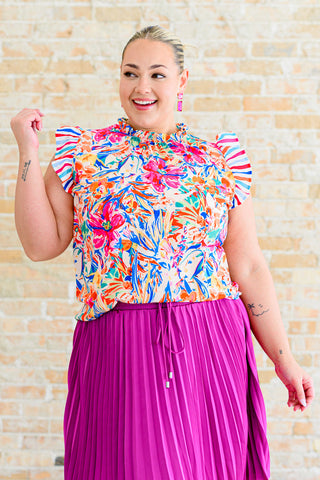 One Eleven North Get Out of Town Ruffle Sleeve Top