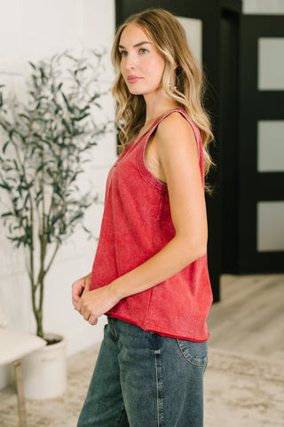 One Eleven North Get it Right V-Neck Mineral Wash Tank