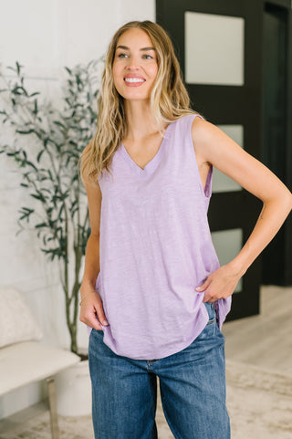 Dear Scarlett Getting Good V-Neck Tank in Lilac