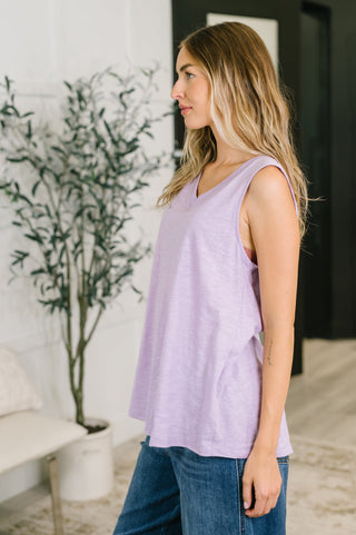 Dear Scarlett Getting Good V-Neck Tank in Lilac