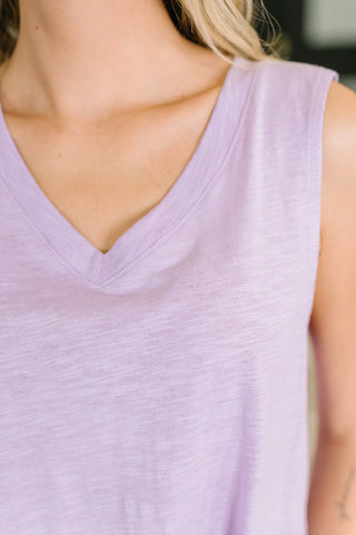 Dear Scarlett Getting Good V-Neck Tank in Lilac