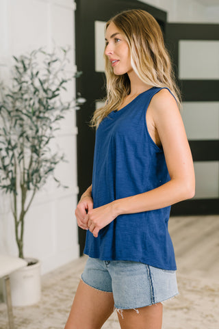 Dear Scarlett Getting Good V-Neck Tank in Navy