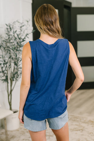 Dear Scarlett Getting Good V-Neck Tank in Navy