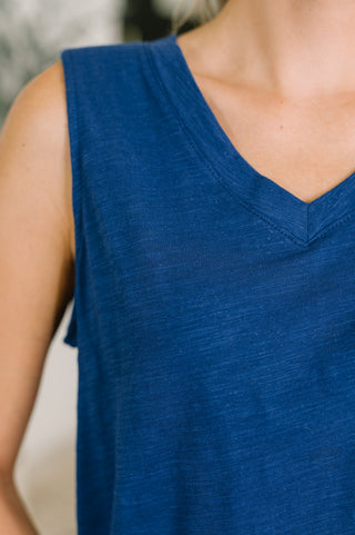 Dear Scarlett Getting Good V-Neck Tank in Navy