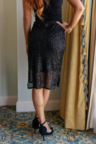 7th Ray Gilded Age Sequin Skirt in Black