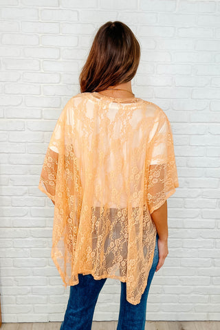 Andree By Unit Good Days Ahead Lace Kimono In Peach