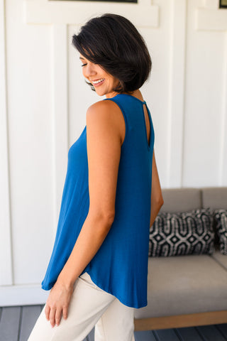 Lovely Melody Greater than Great Keyhole Detail Tank in Teal