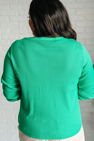 One Eleven North Greensleeves Waffle Knit Henley