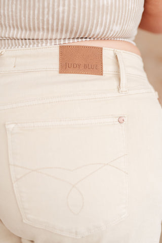 Judy Blue Greta High Rise Garment Dyed Shorts in Bone - Exclusive